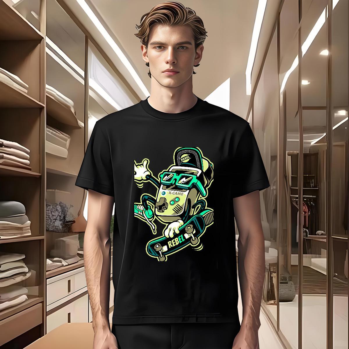 DIY T-Shirts skateboarding Tees 100% Cotton 230g Hip Hop Cool White Plus Size Breathable Crew Neck Couples T Shirts