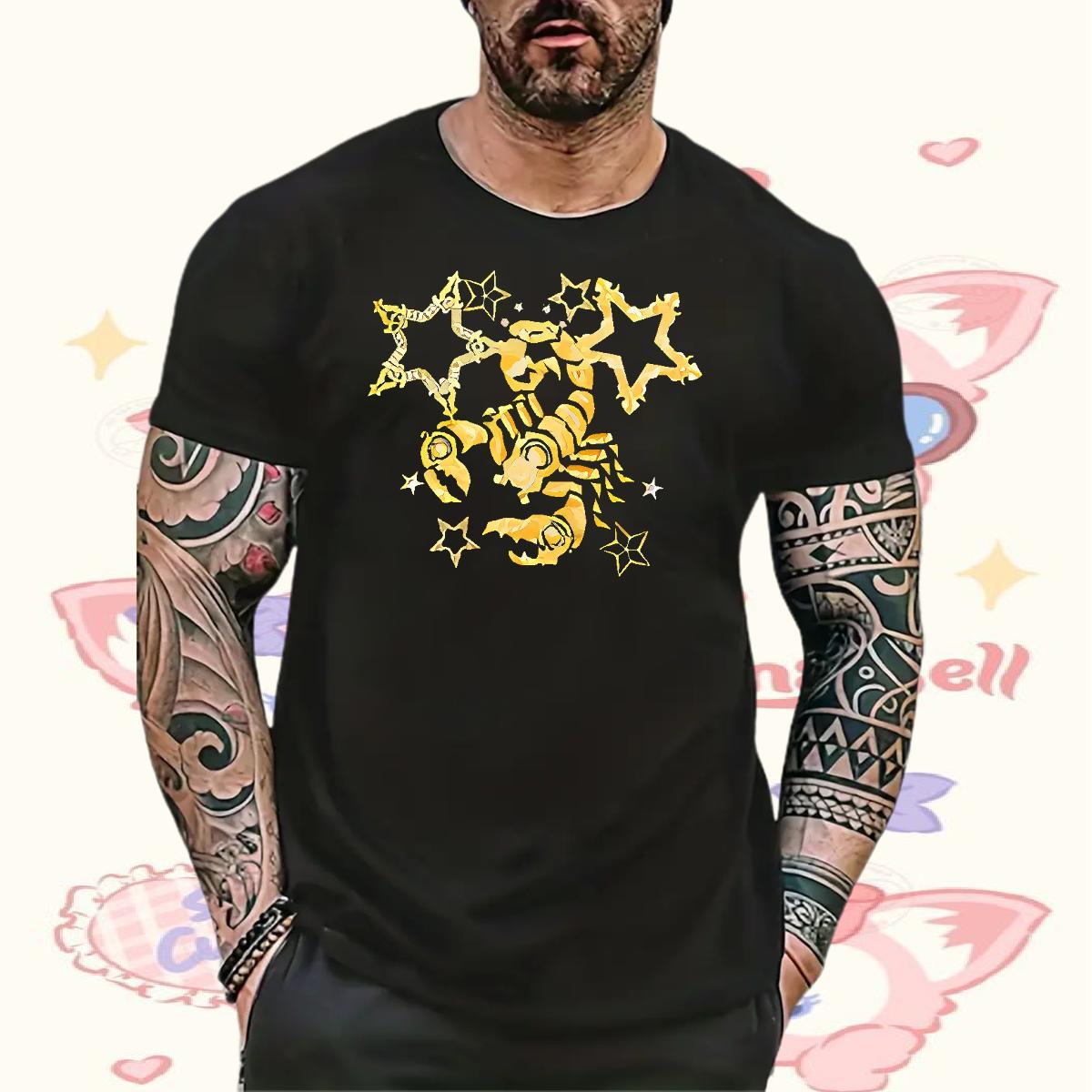 Brand T Shirt For Man 230g Pure Cotton scorpion Hip Hop Street Tee Shirt Crew Neck Breathable Comfortable Men Tees Custom Printing