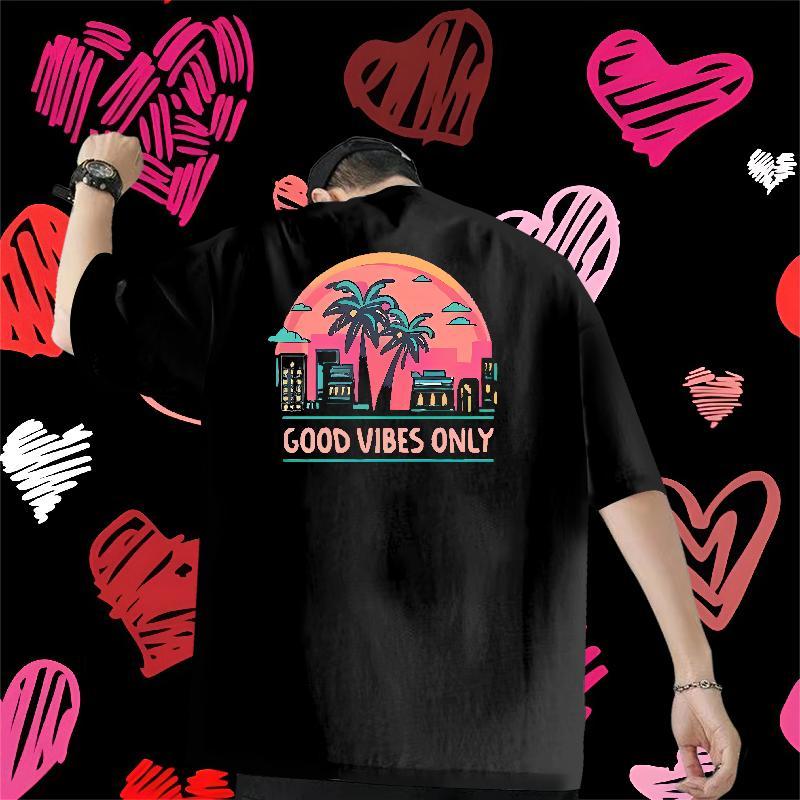 Brand T-Shirts for Men 230g Cotton tree Casual Beach Clothings Breathable Short Sleeve Popular Mens Tshirts Custom Print Plus Size