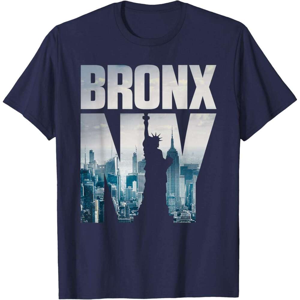 T shirt Mens Bronx NYC New York City Skyline Illustration Graphic Design T-Shirt shirts tshirt graphic tee Casual tops summer clothes Short sleeve Fre