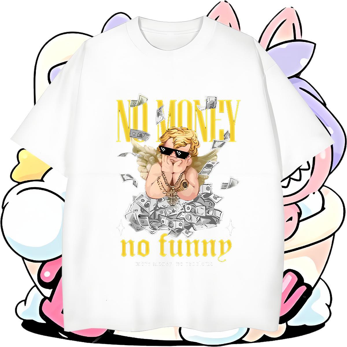 Loose Fit Mens Tshirts 230g Cotton Casual Beach money Floral Print Pure Cotton 2024 Summer Mens T Shirts Tops Tees