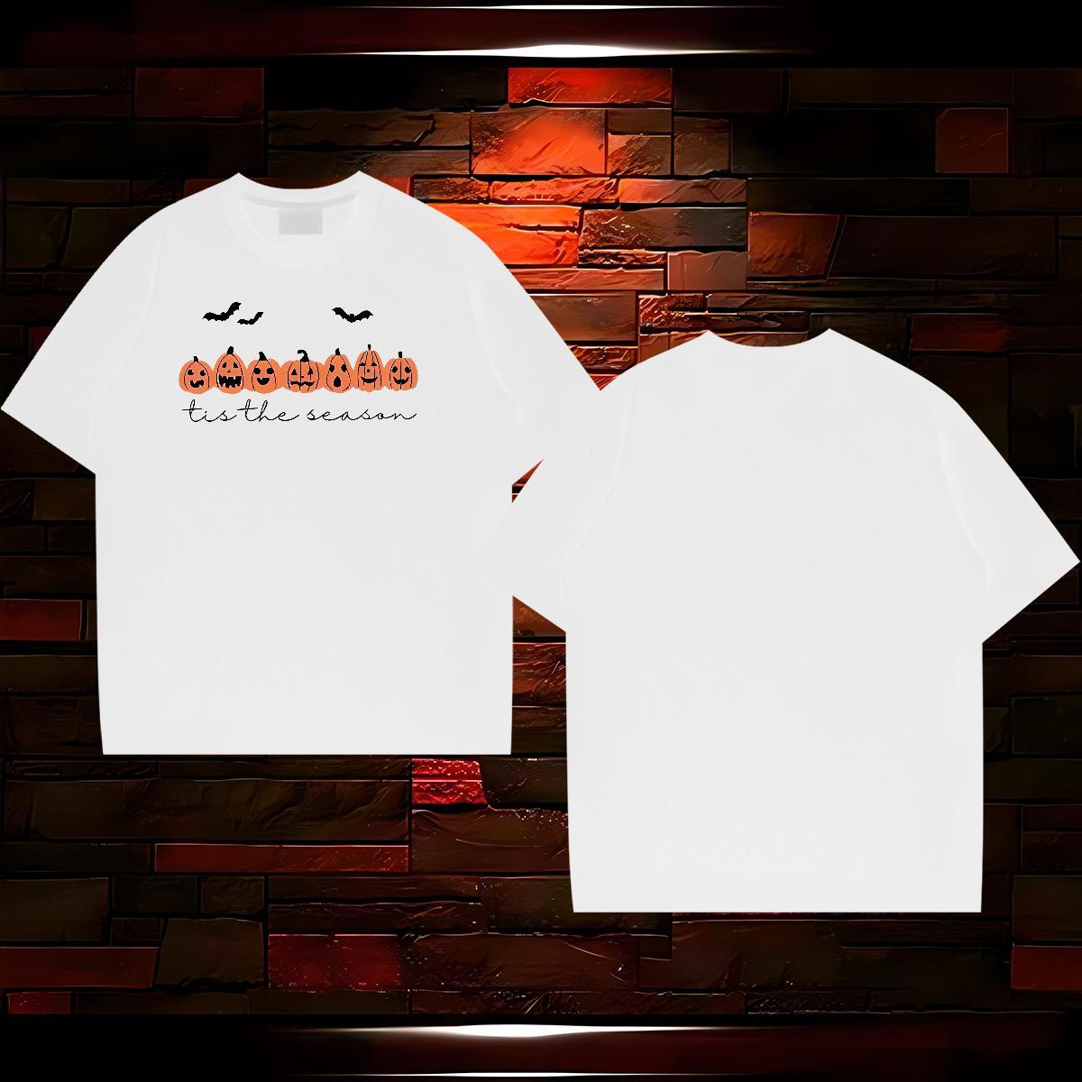 T Shirts Men 100% Cotton 230g pumpkin Home Outdoor Crew Neck Breathable Custom Print Plus Size Tshirt for Man Woman DIY Popular Tops Tees