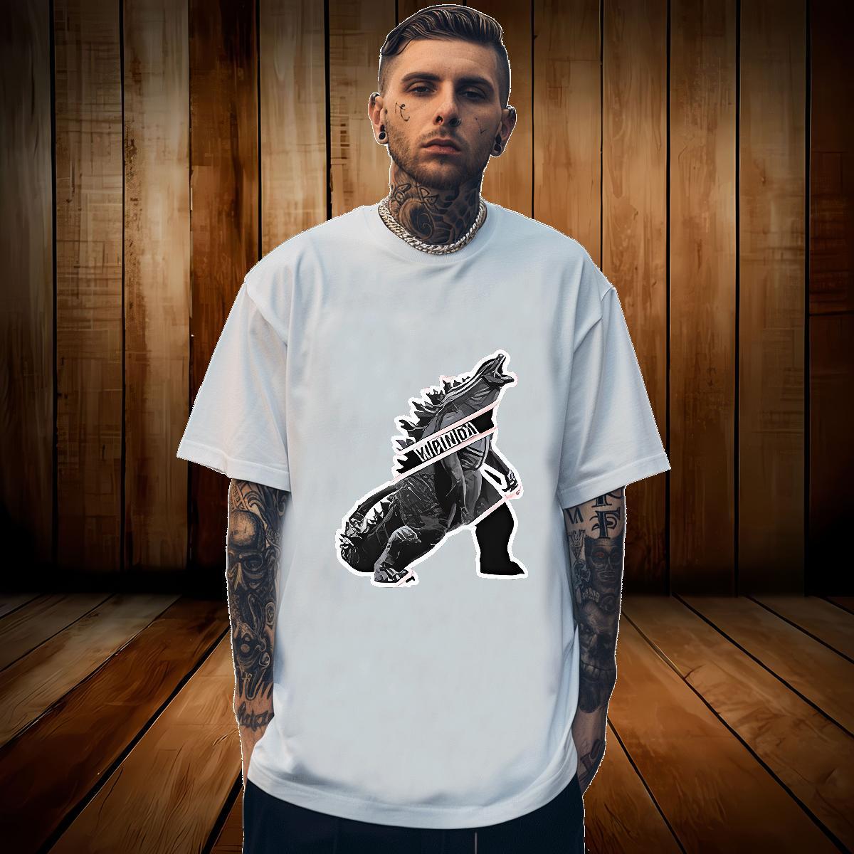 DIY Customized T-Shirts for Men 100% Cotton 230g dinosaur Casual Daily Wear Tshirts Breathable Short Sleeve Comfortable Men Tees Custom Printed