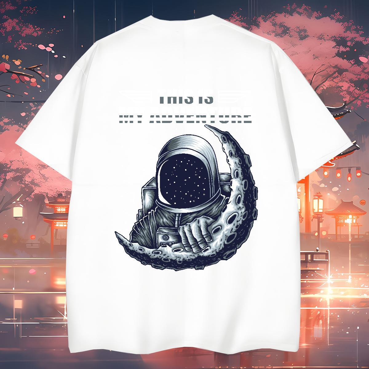 Mens T Shirts 230g Cotton universe Casual Beach Short Sleeve Soft Custom Print Plus Size Men Clothes T-Shirt Fashion Casual Classic Top Tees