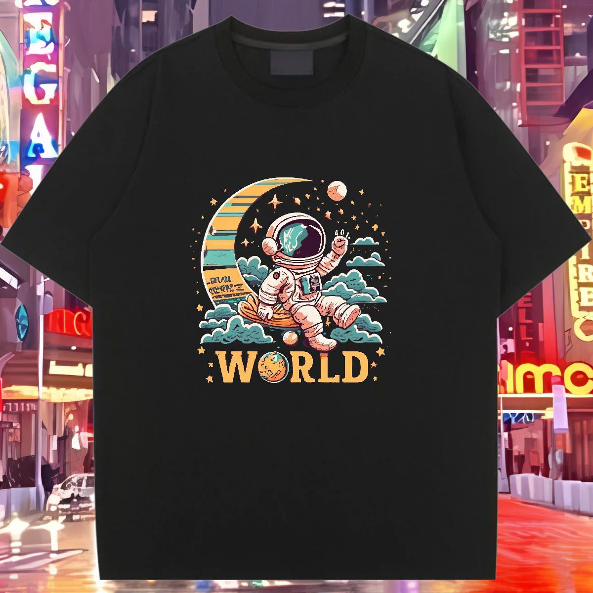 Nice Womens T Shirts Crew Neck Couples T Shirts Custom Print Oversized spaceman Spring Summer 230g 100% Cotton 2024 Designer Wear