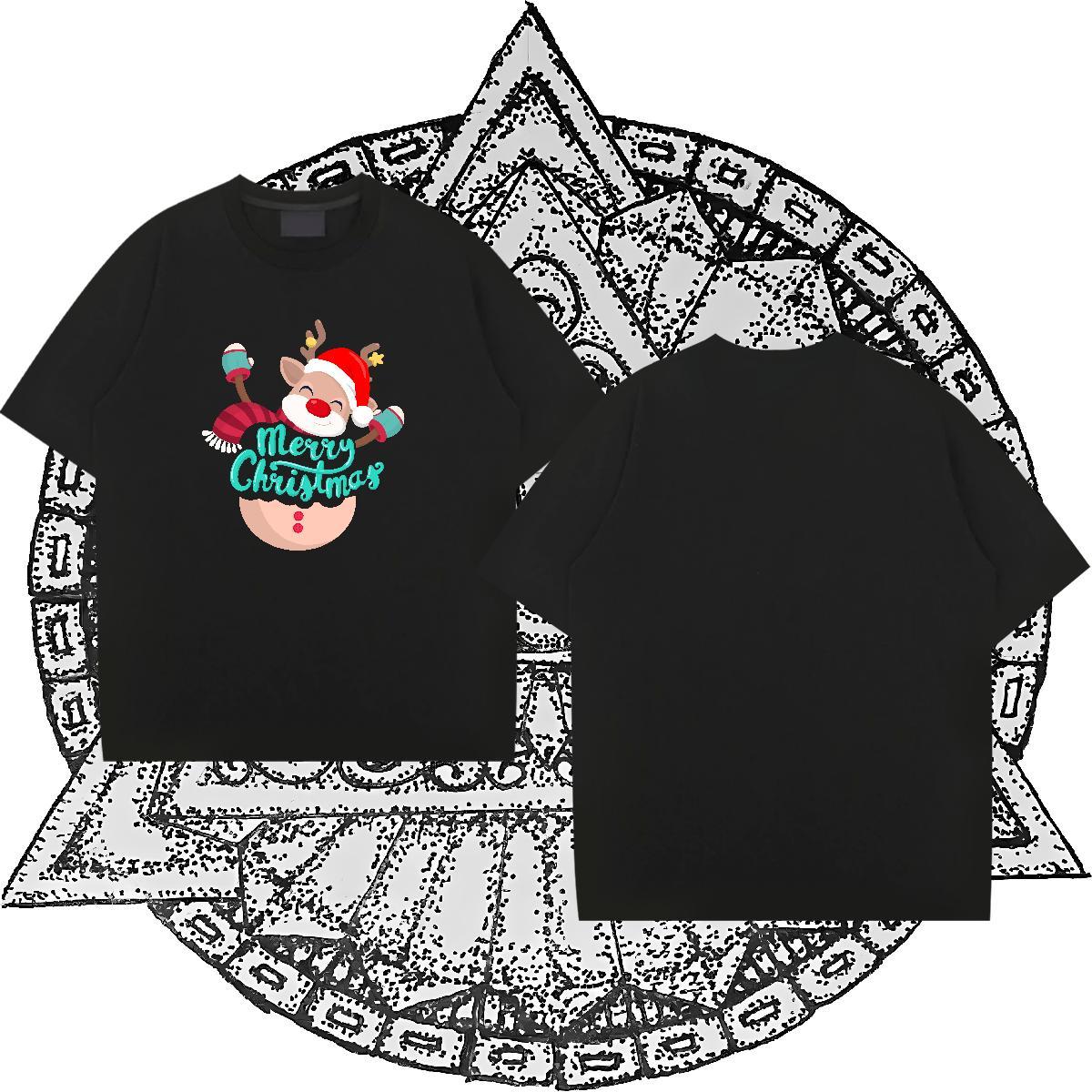 Designer Mens T Shirts 230g 100% Cotton Christmas Hip Hop Clothes Round Neck Short Sleeve Cool Design Men Tees DIY Logo Oversized