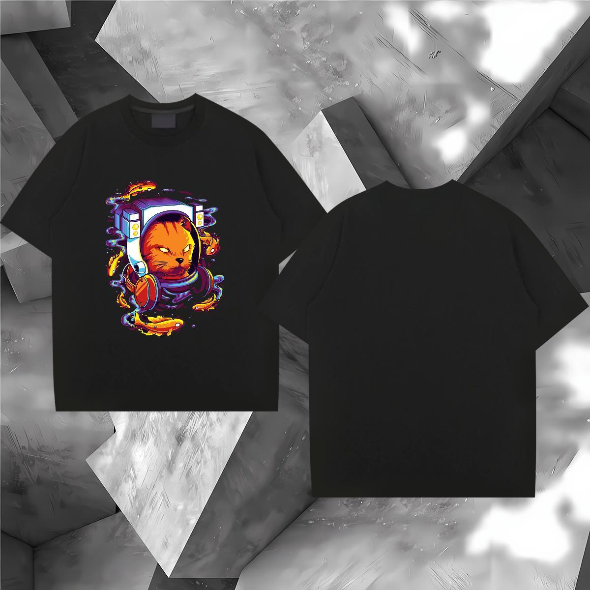 Classic T Shirts Men 230g Pure Cotton cute Sports Casual Tops Breathable Short Sleeve Designer Men Clothes T-Shirt Anime Print