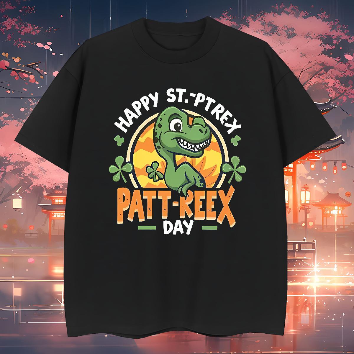 T Shirts Men 230g Cotton dinosaur Hip Hop Short Sleeve Soft Anime Print Couples T Shirts Custom Classic Clothes