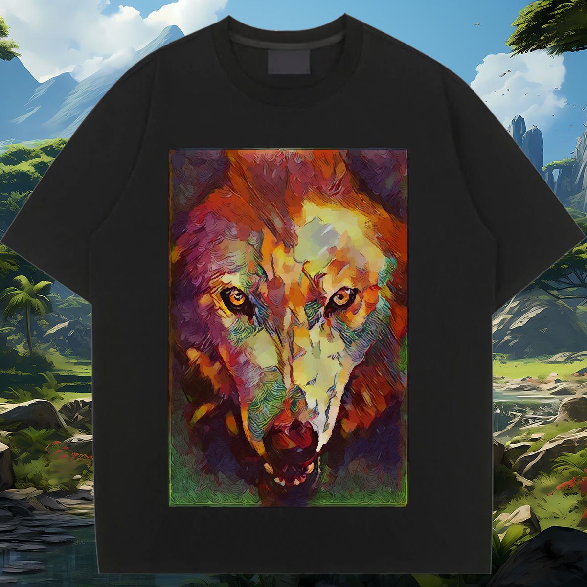 Nice T Shirt For Woman O-Neck Short Sleeve Tshirt for Man Woman DIY Printed wolf Sports Casual 230g Pure Cotton Designer Tees