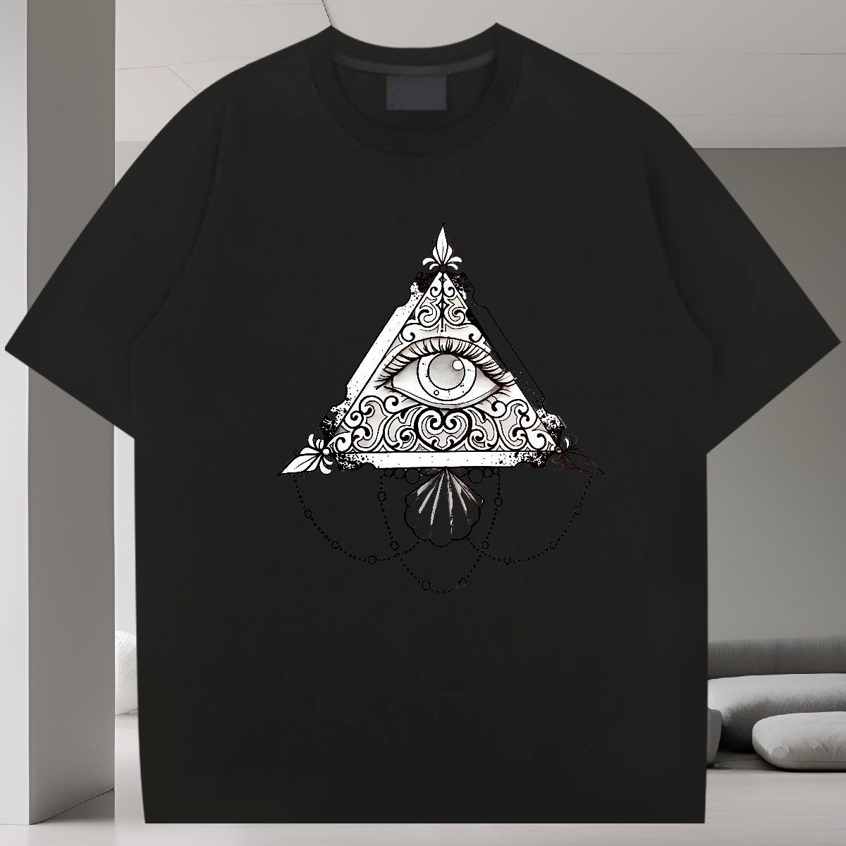 Brand T Shirt For Man eye of the devil Tees Shirts 100% Cotton 230g Summer Casual Cool Custom Cartoon O-Neck Short Sleeve Men Tops Tees