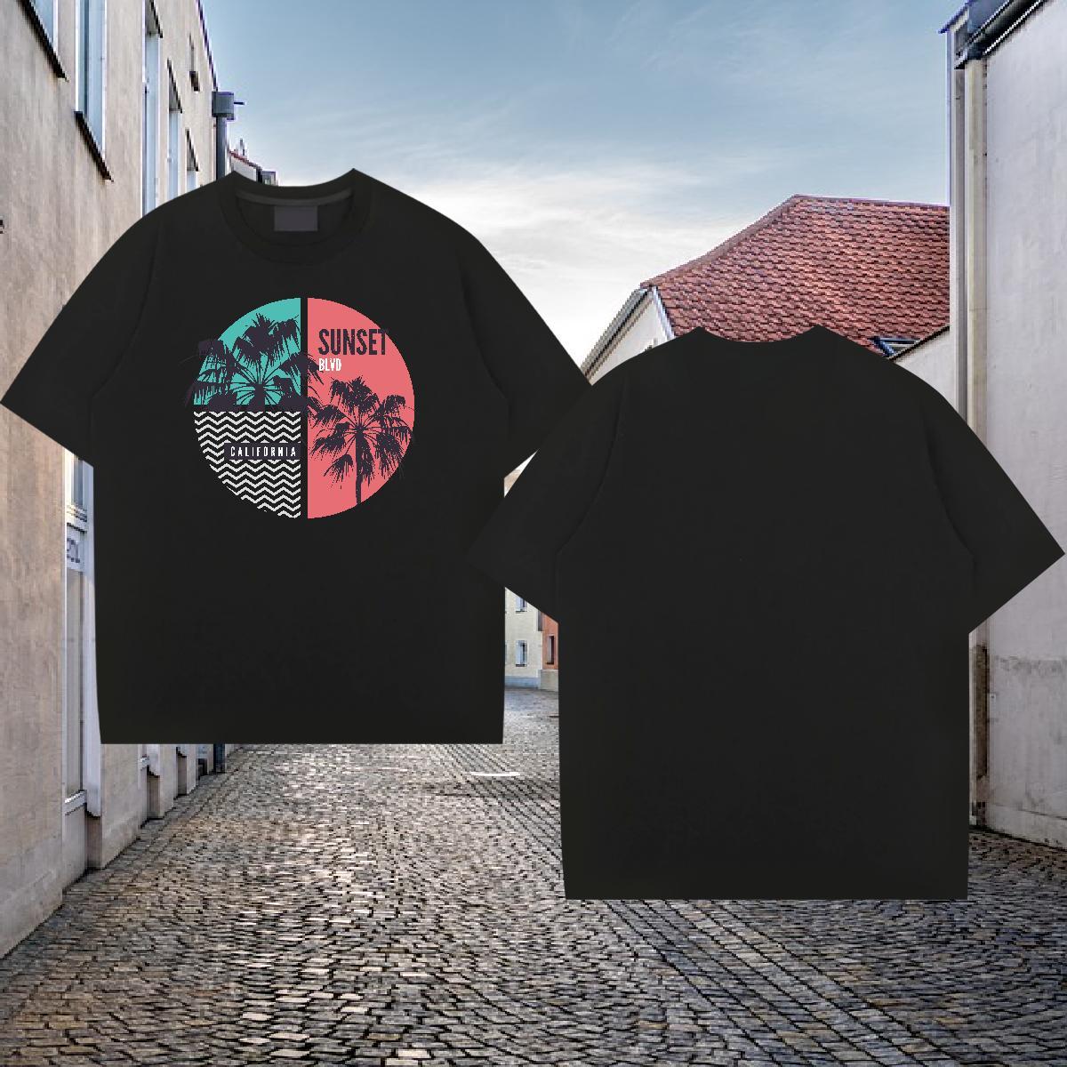 Fashion Mens T Shirts 230g 100% Cotton tree Outdoor Tees Shirts Breathable Crew Neck Free Shipping Men Tshirts Oversized
