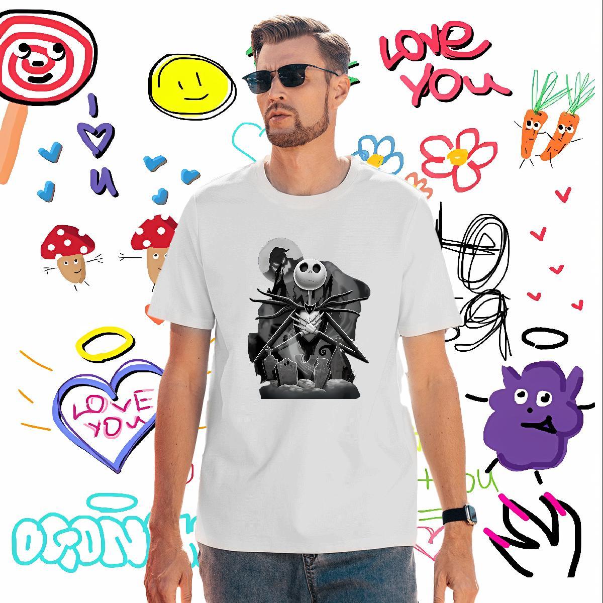Cool Tshirt for Man Woman 100% Cotton 230g skull Man T Shirts Sports Casual Breathable Soft Custom Cartoon Casual New Polos