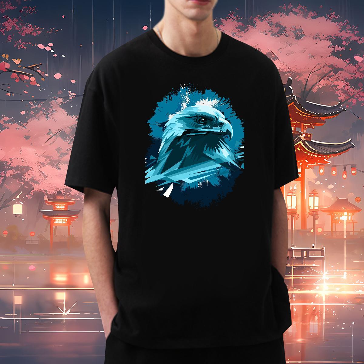 Fashion Designer T shirt 230g Cotton eagle Street wear Hip Hop Wear Breathable Unisex Men Tshirts DIY Printed