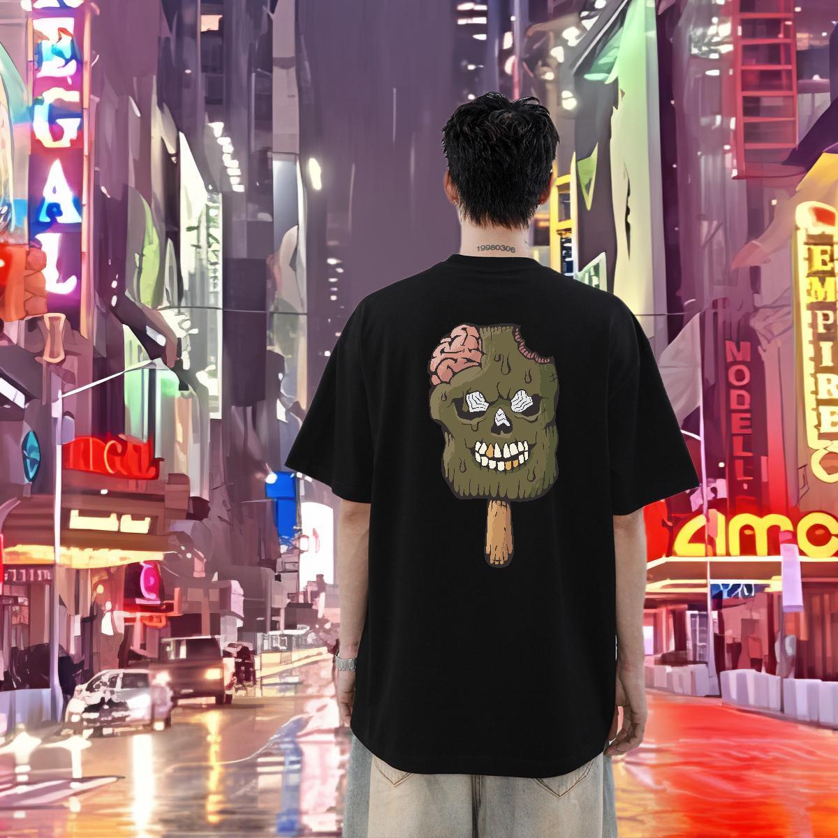 Classic Casual Mens T Shirts 100% Cotton 230g monster Casual Beach Clothings Short Sleeve O-Neck Cool Design Men Clothes T-Shirt DIY Logo Oversized