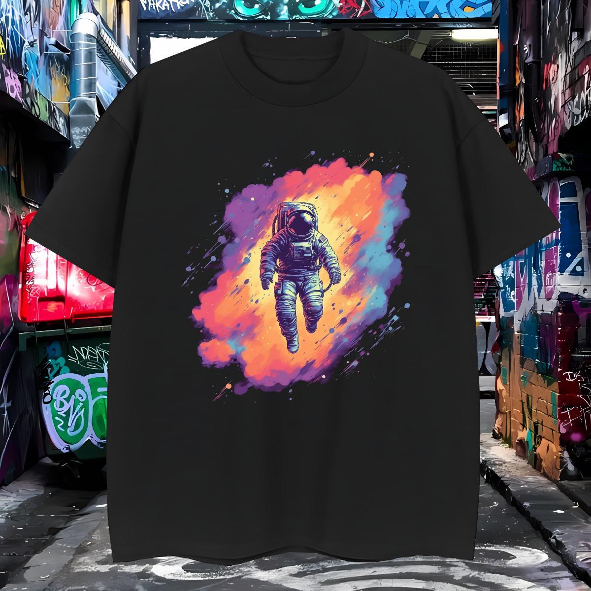 Men T Shirts 100% Cotton 230g universe Hip Hop O Neck Short Sleeves Customized Print Couples T Shirts 2024 Summer Popular Tops Shirt