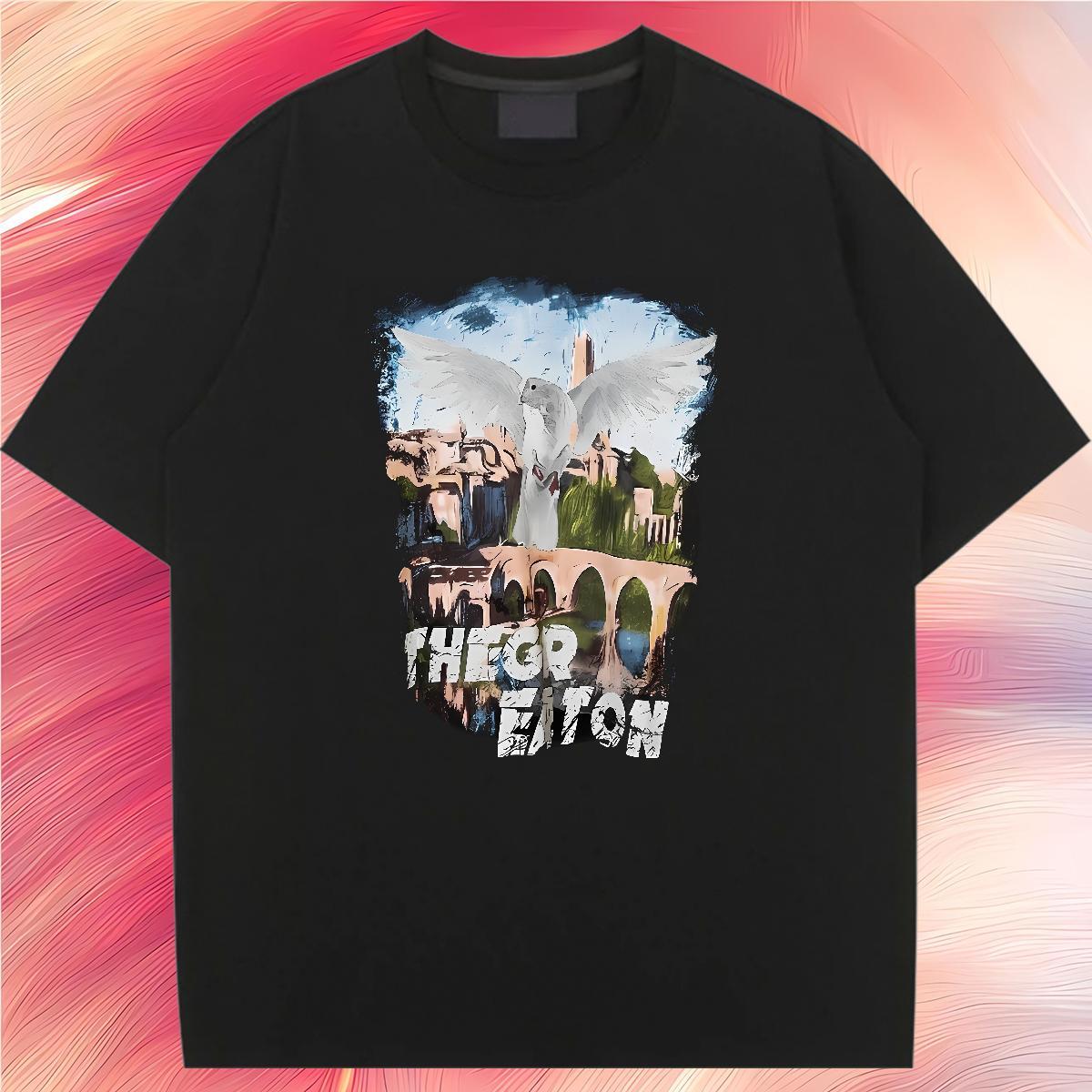 Popular T shirt Comfortable Tshirt for Man Woman Custom Print Plus Size eagle Daily Wear 230g 100% Cotton 2024 DIY Tee Shirt