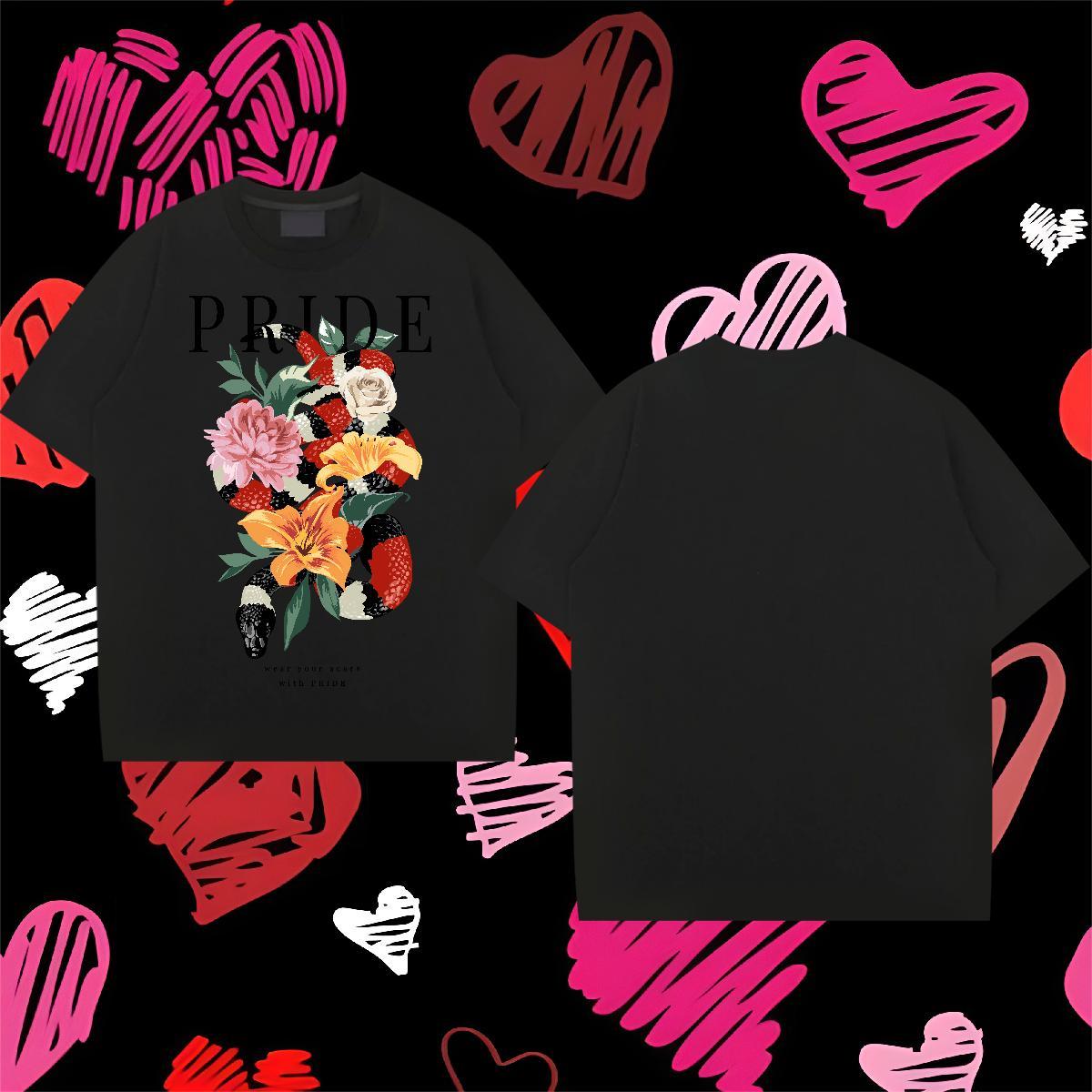 New Designer Men T Shirts 230g Cotton snake Sports Casual Tee Shirt Breathable Crew Neck High Quality Men Clothes T-Shirt Anime Print