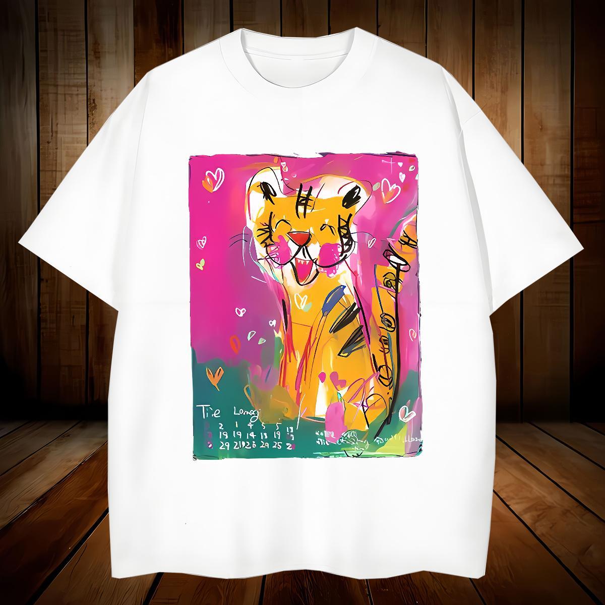 Popular Tshirts 230g Cotton tiger T-Shirts Sport Breathable Plus Size Custom Stylist Tops Shirt