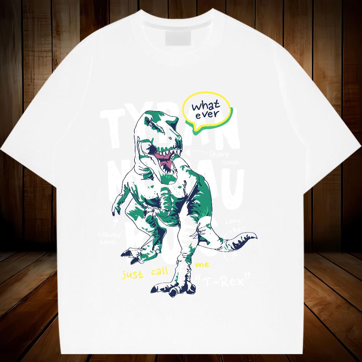 Nice T-Shirts Breathable Short Sleeve Couples T Shirts Graphic dinosaur Spring Summer 100% Cotton 230g Fashion Casual Top Shirts