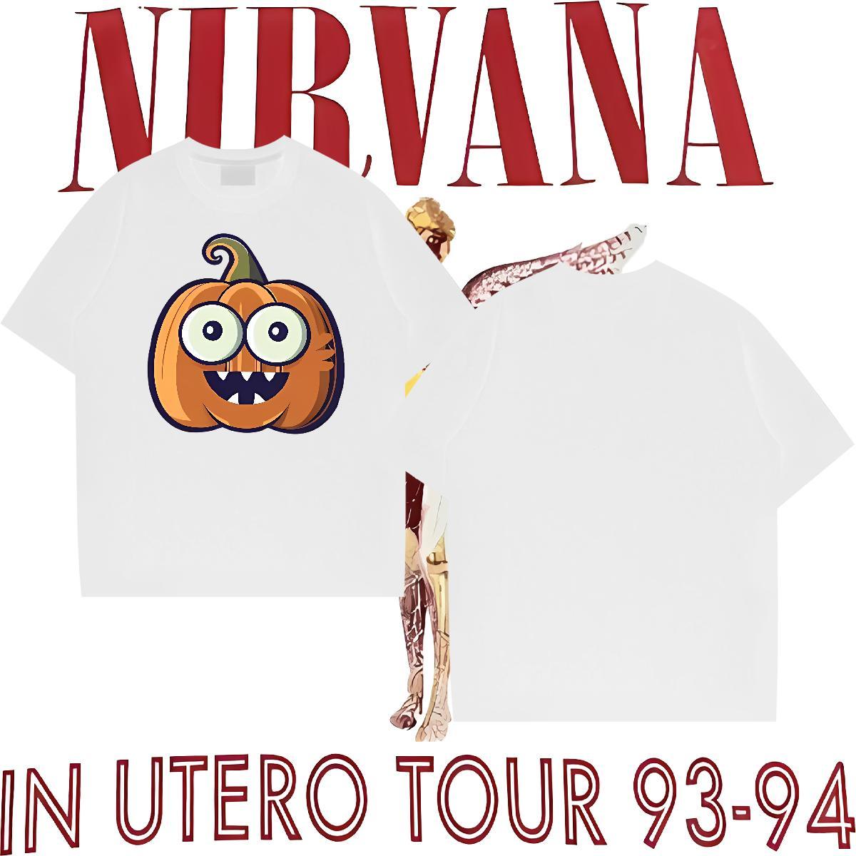 2024 New Men T Shirts 100% Cotton 230g halloween Casual Tops Shirt Round Neck Short Sleeve Popular Couples T Shirts Anime