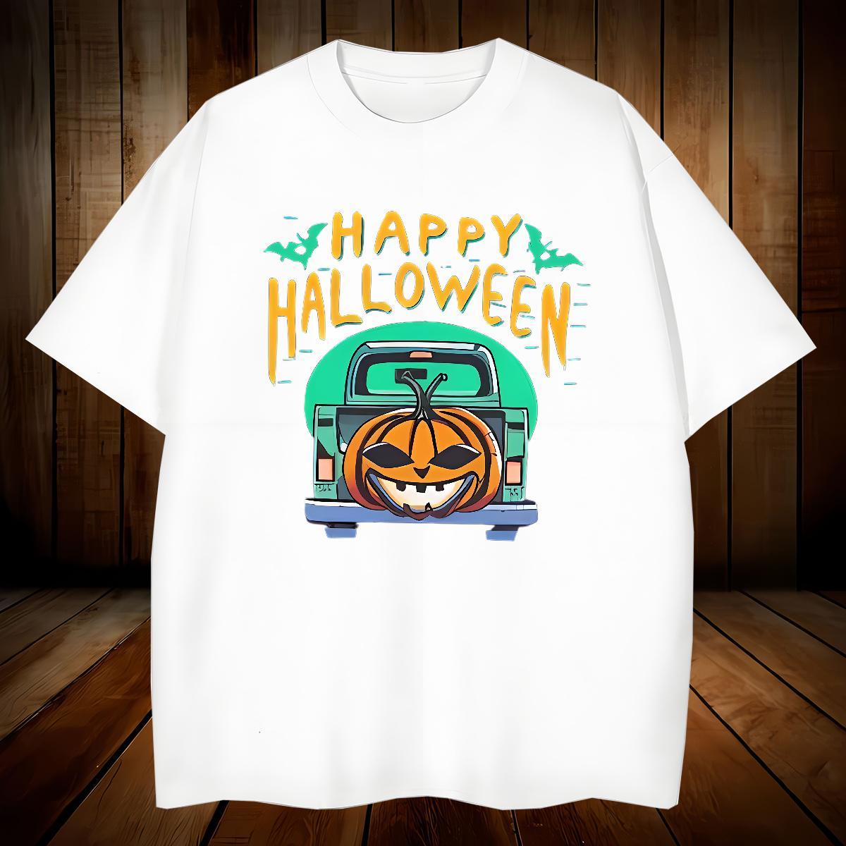 Mens T Shirts 100% Cotton 230g halloween Daily Wear Breathable Short Sleeve Floral Print Men Tops Tees 2024 Designer Popular Tee Shirt