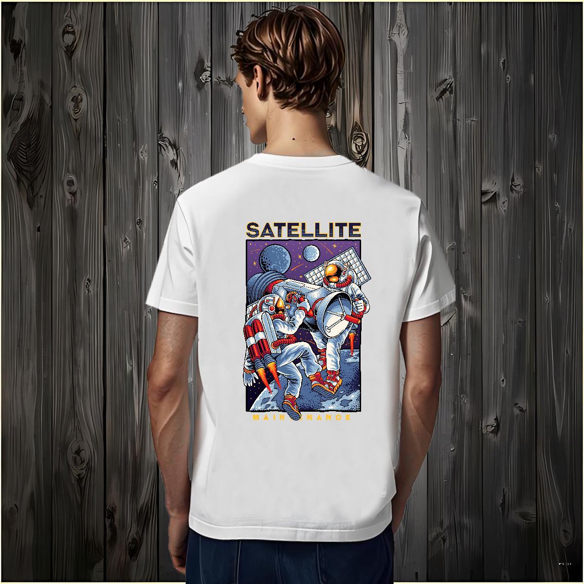 Man T Shirts 230g Pure Cotton spaceman Beach Breathable Short Sleeve Skull Couples T Shirts Casual New Classic Tops Tees