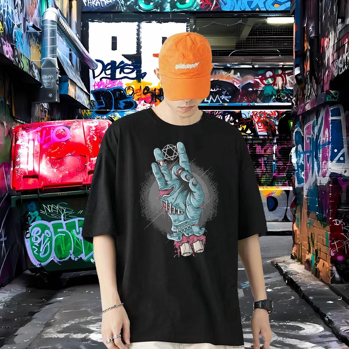 Fashion Design Mens T Shirts 230g Cotton Halloween Home Outdoor Tees Shirts Pure Cotton Designer Men Clothes T-Shirt Custom Print Plus Size