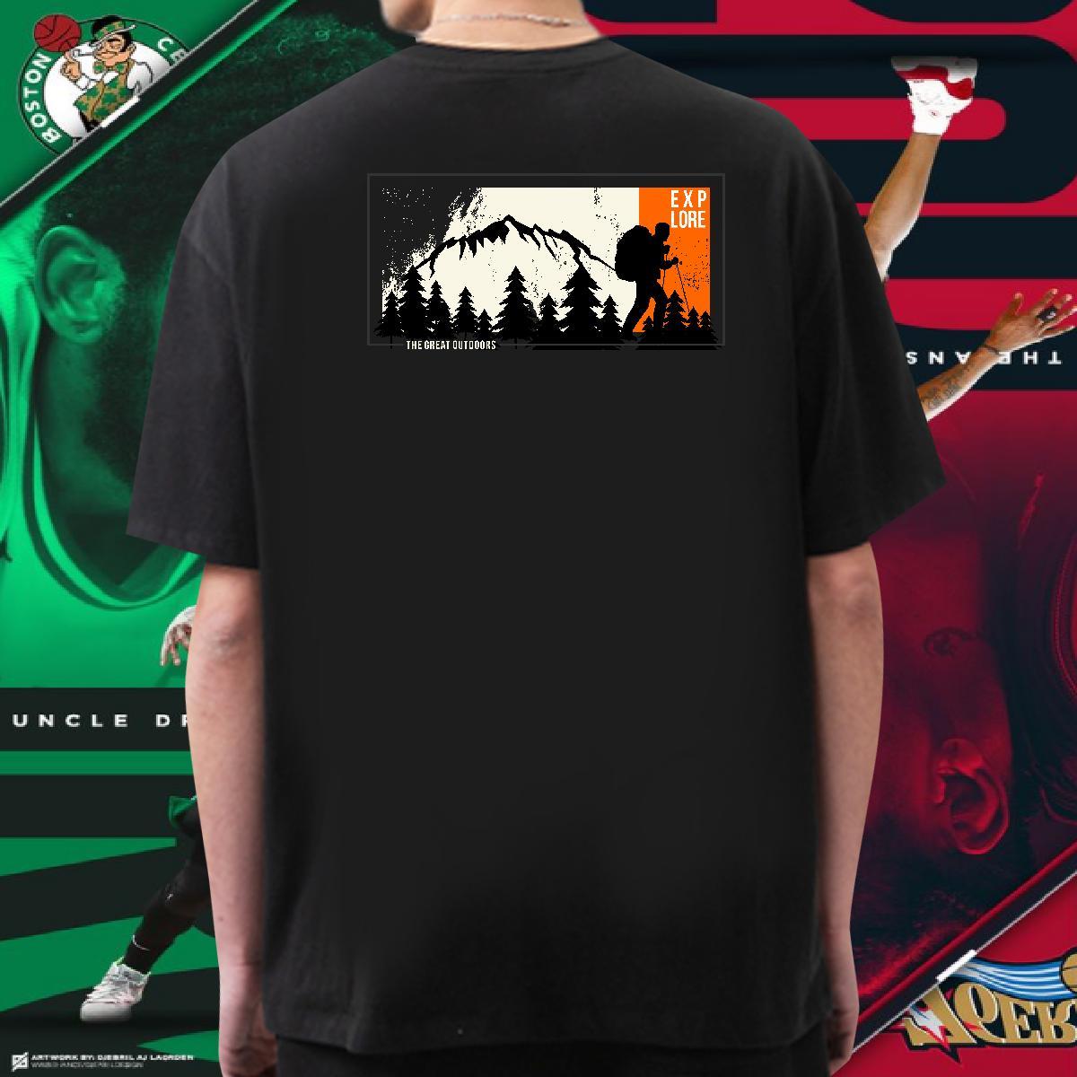 Fashion T-Shirts mountains Wear 100% Cotton 230g Street Popular Custom Print Oversized Breathable Short Sleeve Men Tshirts
