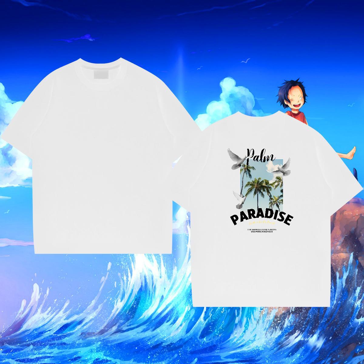 Fashion Design T-Shirts for Men 230g Cotton tree Street Wear Tshirts Breathable Short Sleeve Free Shipping Couples T Shirts Cartoon Printing L-4XL