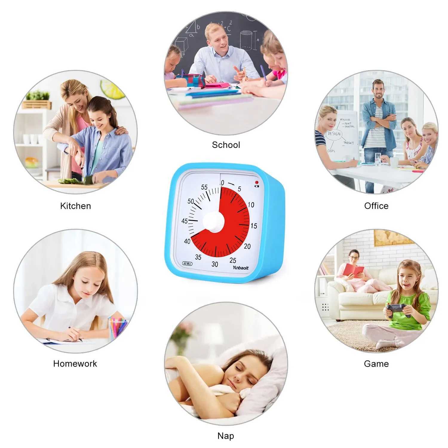 Yunbaoit VT01 upgrades 60 minute visual timer with protective case silent countdown timer B2408006