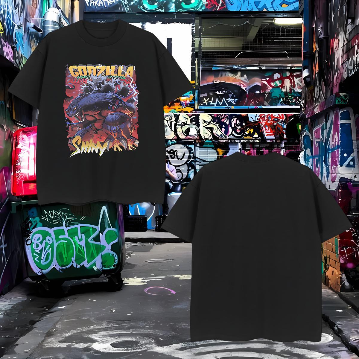 T shirt 230g Pure Cotton leopard Hip Hop Street Short Sleeve Soft Cartoon Printing L-4XL Couples T Shirts Stylist Comfortable Clothings