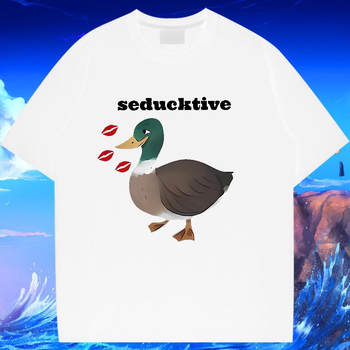 Designer Women T Shirts Breathable Lady T shirt DIY Printed duck Daily Wear 230g Cotton 2024 Designer Tops Shirt