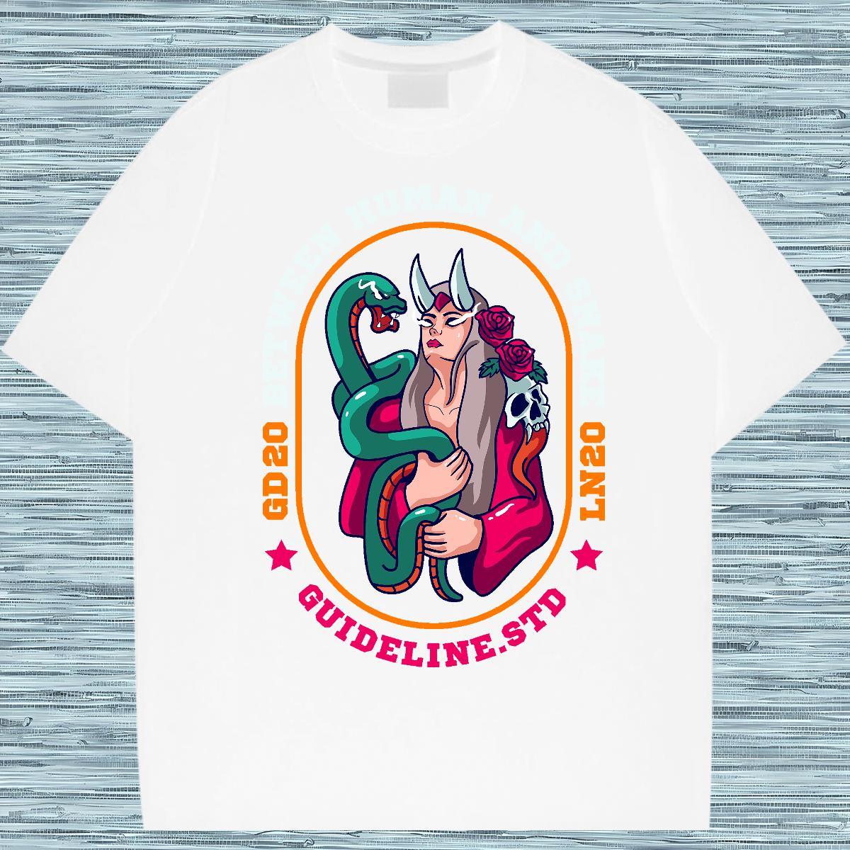 Designer Fashion T shirt 230g Cotton snake Street Tees Pure Cotton Soft Men Tshirts Cartoon Print