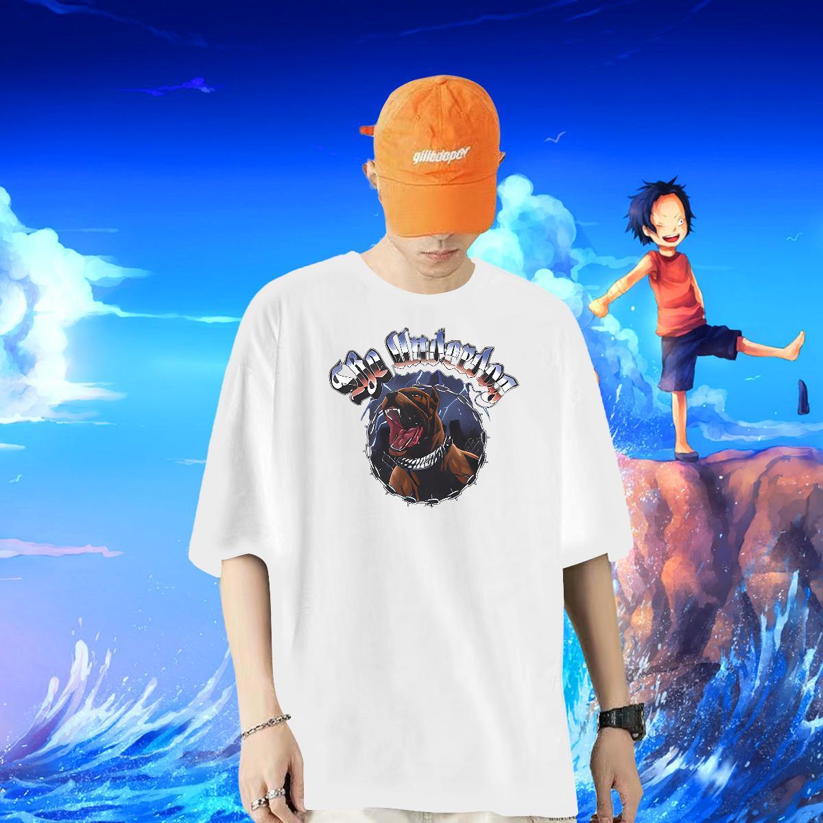 Free Shipping T shirt 230g Cotton dog Sport Tops Tees Short Sleeve O-Neck Wholesale Men Tops Tees DIY