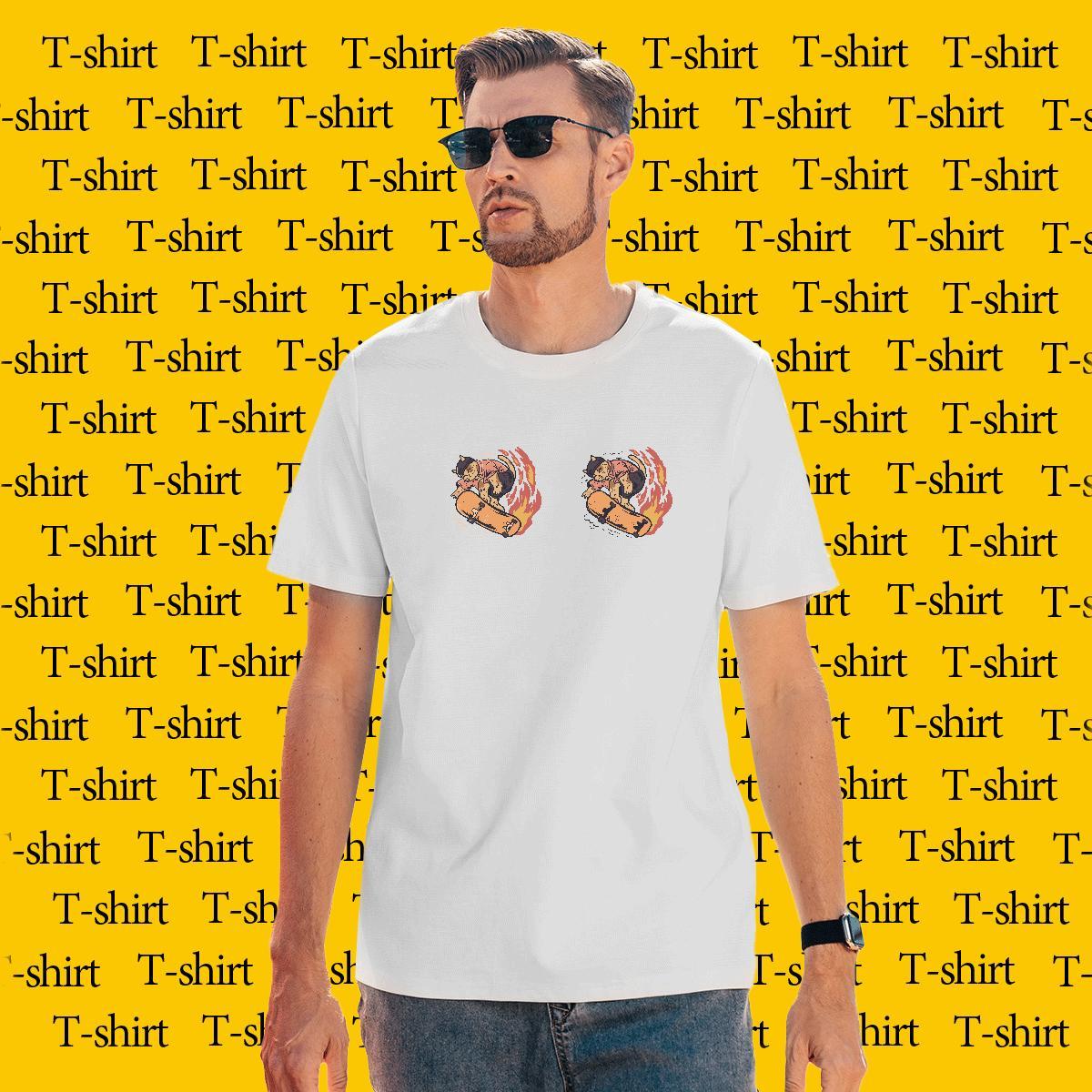 Cool Tshirt for Man Woman 230g Pure Cotton cat T shirt Daily Wear Short Sleeve Soft Black Oversized Customized Clothes