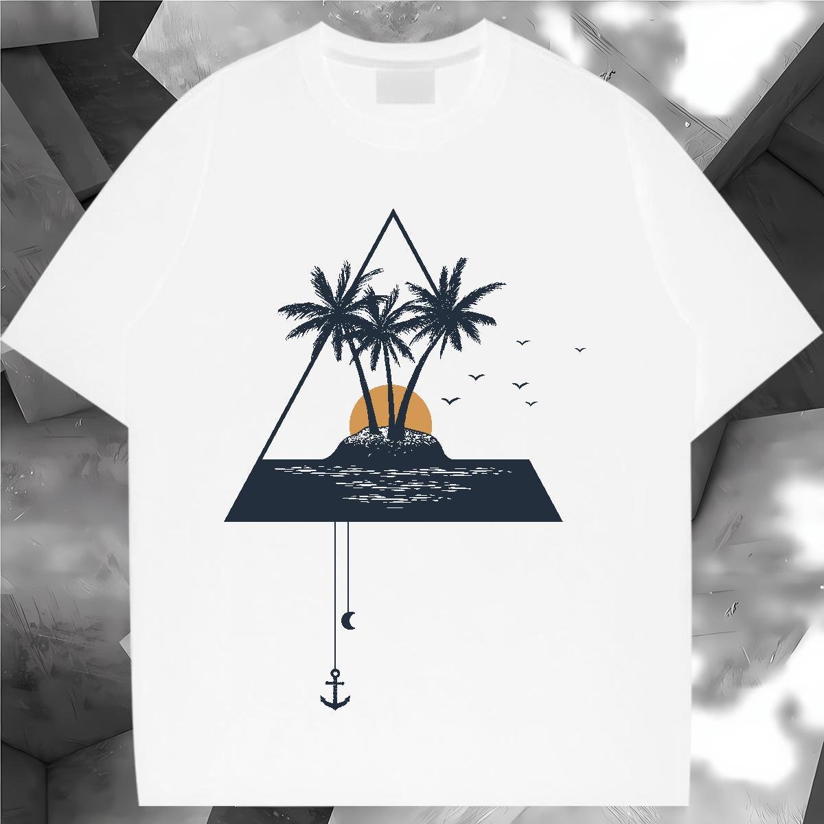 Unisex Woman T Shirts Crew Neck Breathable Womens Tshirts Custom Print Oversized sea Beach 100% Cotton 230g Brand Clothes Shirt