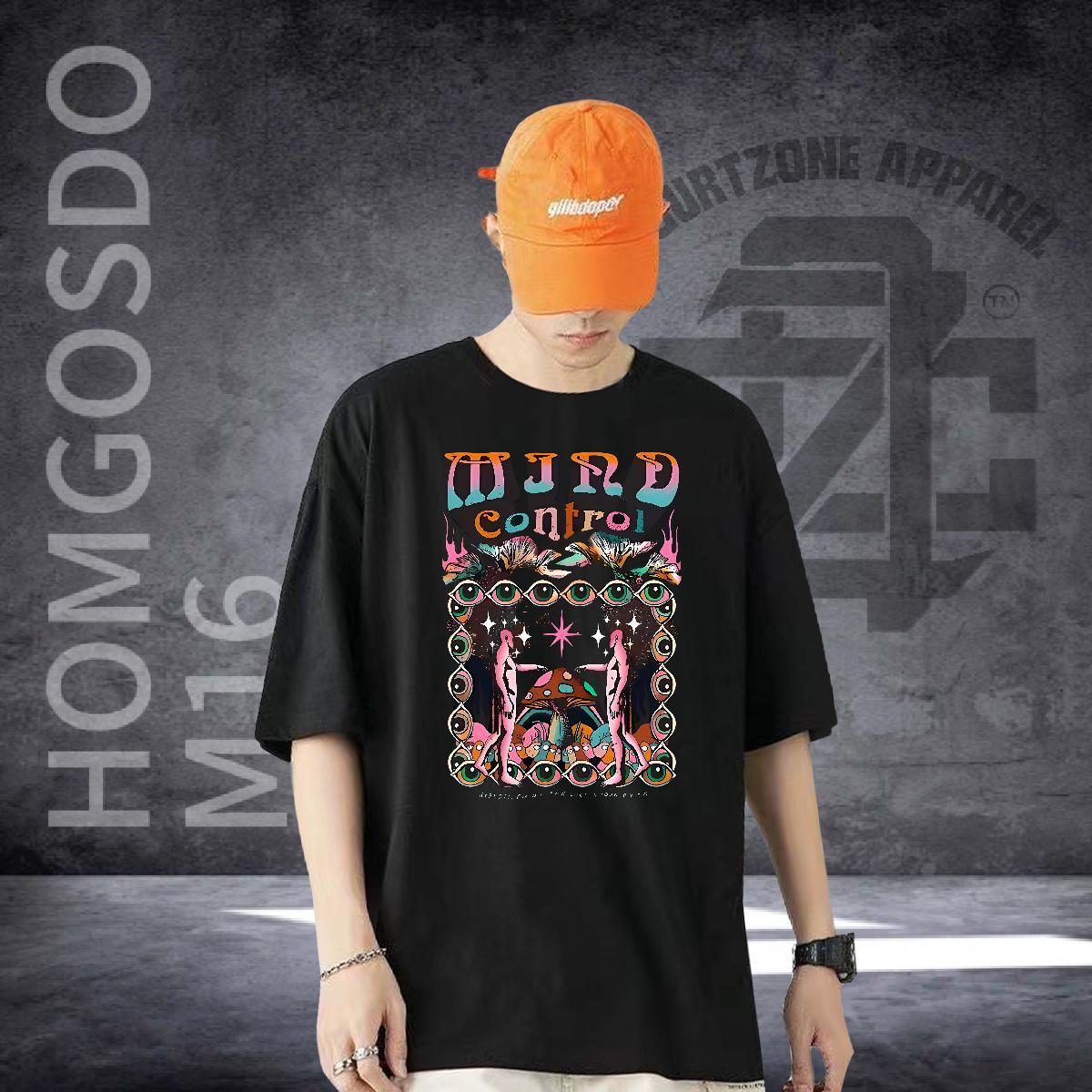 Fashion Designer Men T Shirts 100% Cotton 230g mushroom Casual Daily Wear Tops Crew Neck Breathable Free Shipping Tshirts Floral Print