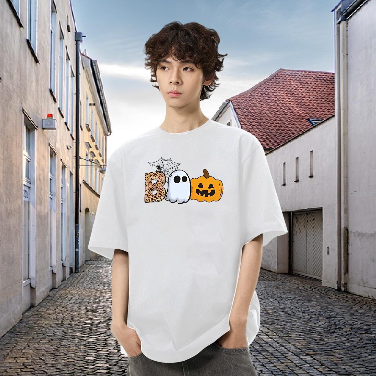 Customized Man T Shirts 230g 100% Cotton pumpkin Street Wear Tops Shirt Breathable Short Sleeve Loose Men Tees Anime Print