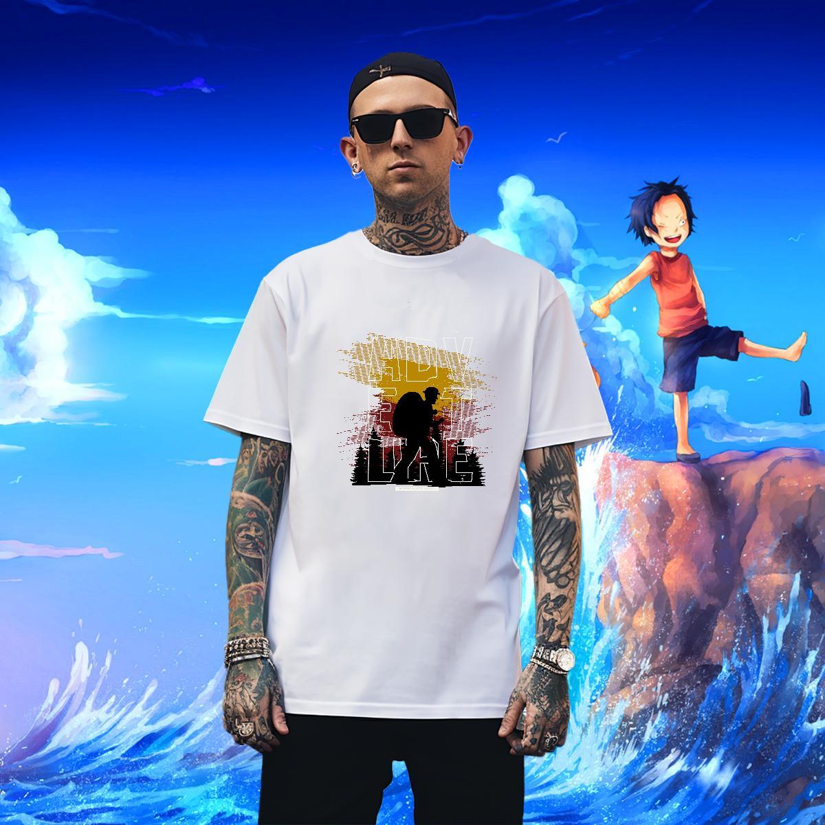 Comfortable Tshirt for Man Woman 230g Pure Cotton Street Wear letter Anime O-Neck Short Sleeve New Designer Men T Shirts Tee Shirt