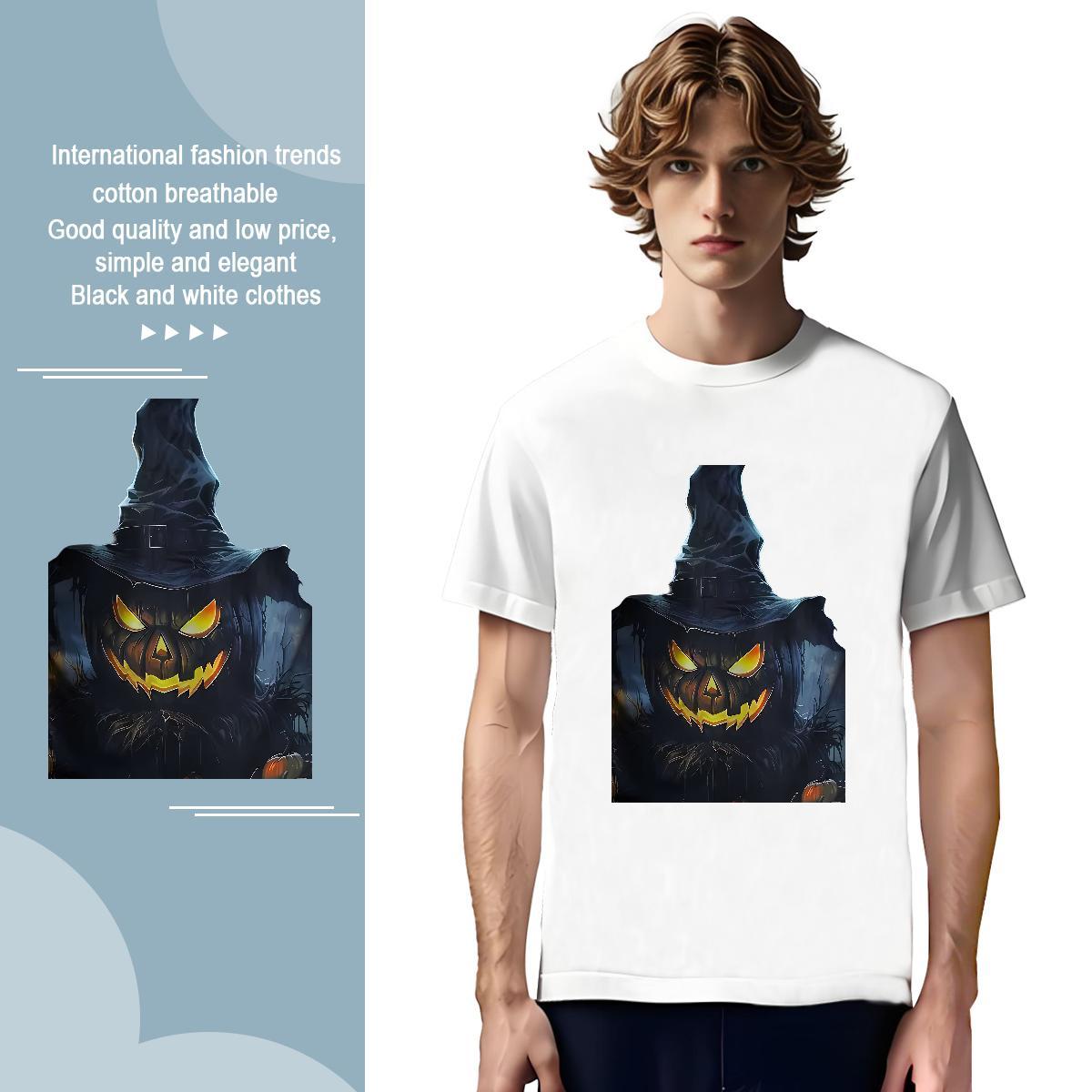 T-Shirts 230g Cotton evil Daily Wear Crew Neck Breathable Graphic Men Tops Tees Fashion Designer High Quality Tshirts