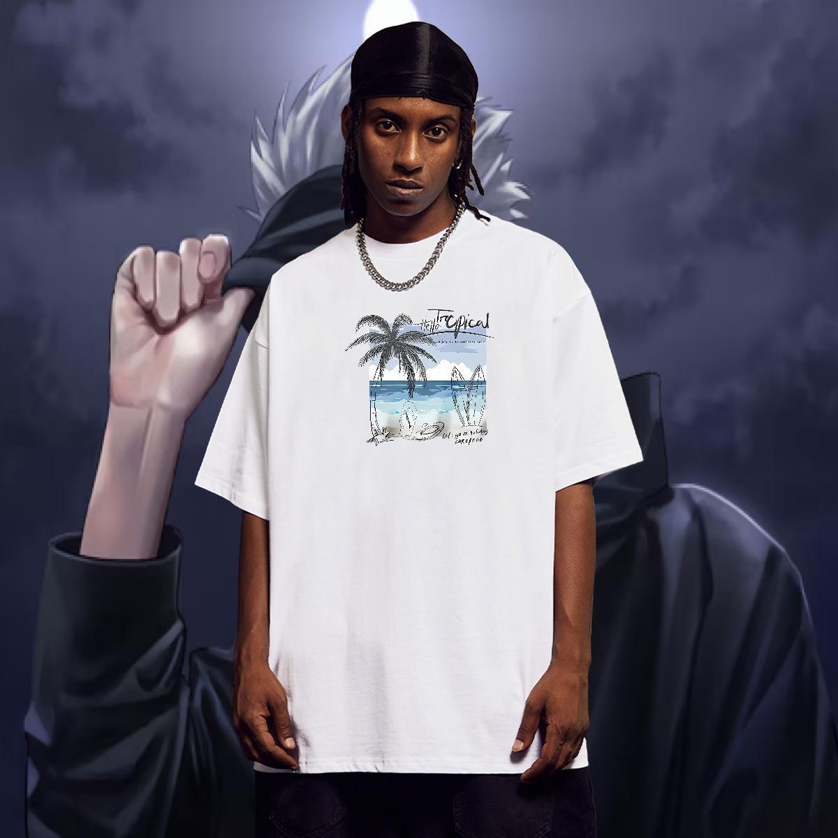 2024 Designer T shirt 230g 100% Cotton sun Casual Daily Wear Tees Breathable Short Sleeve Unisex Men Tops Tees Customized