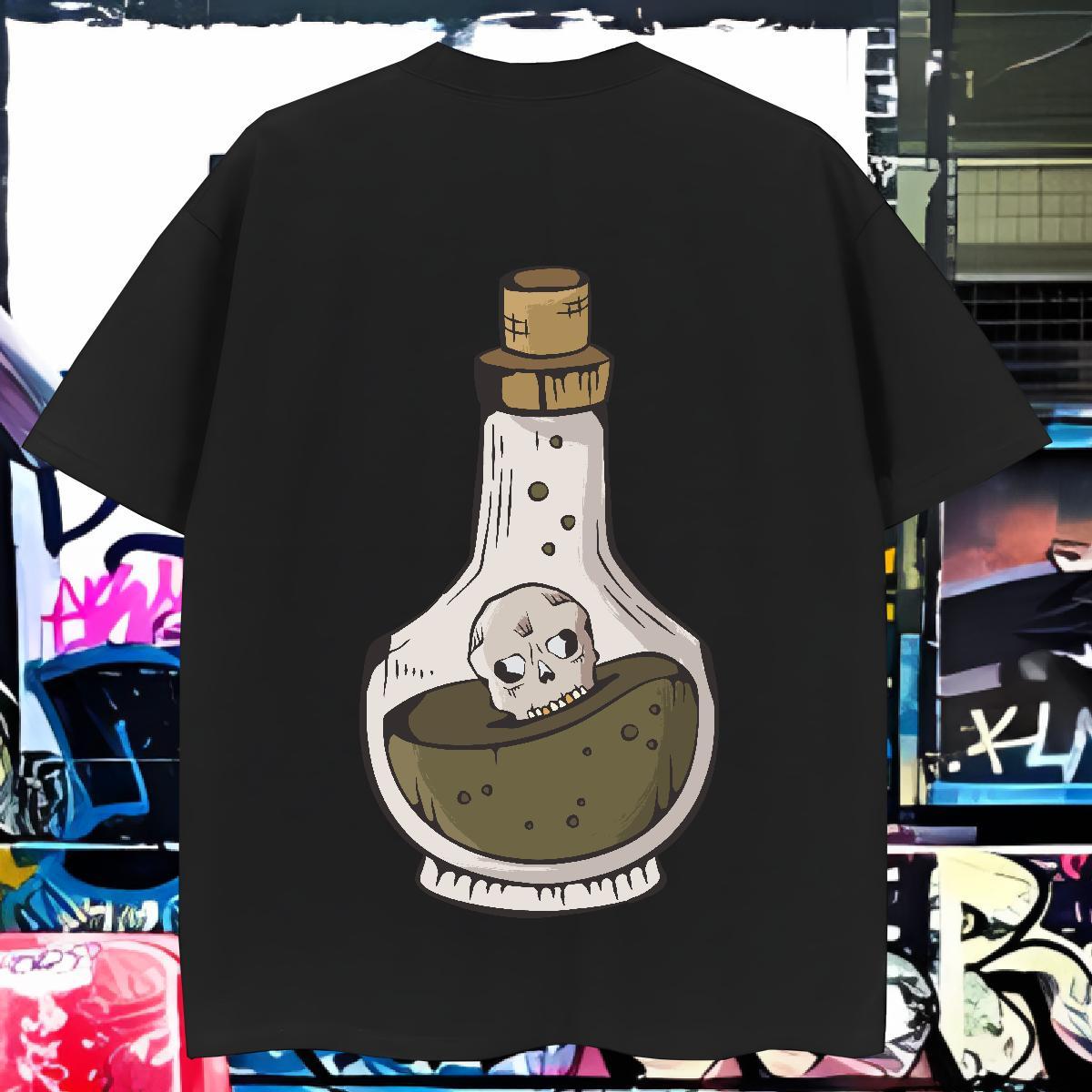 T Shirt For Man 230g Pure Cotton skull Hip Hop O Neck Short Sleeves Oversized Men Tees Designer Fashion Unisex Tshirts