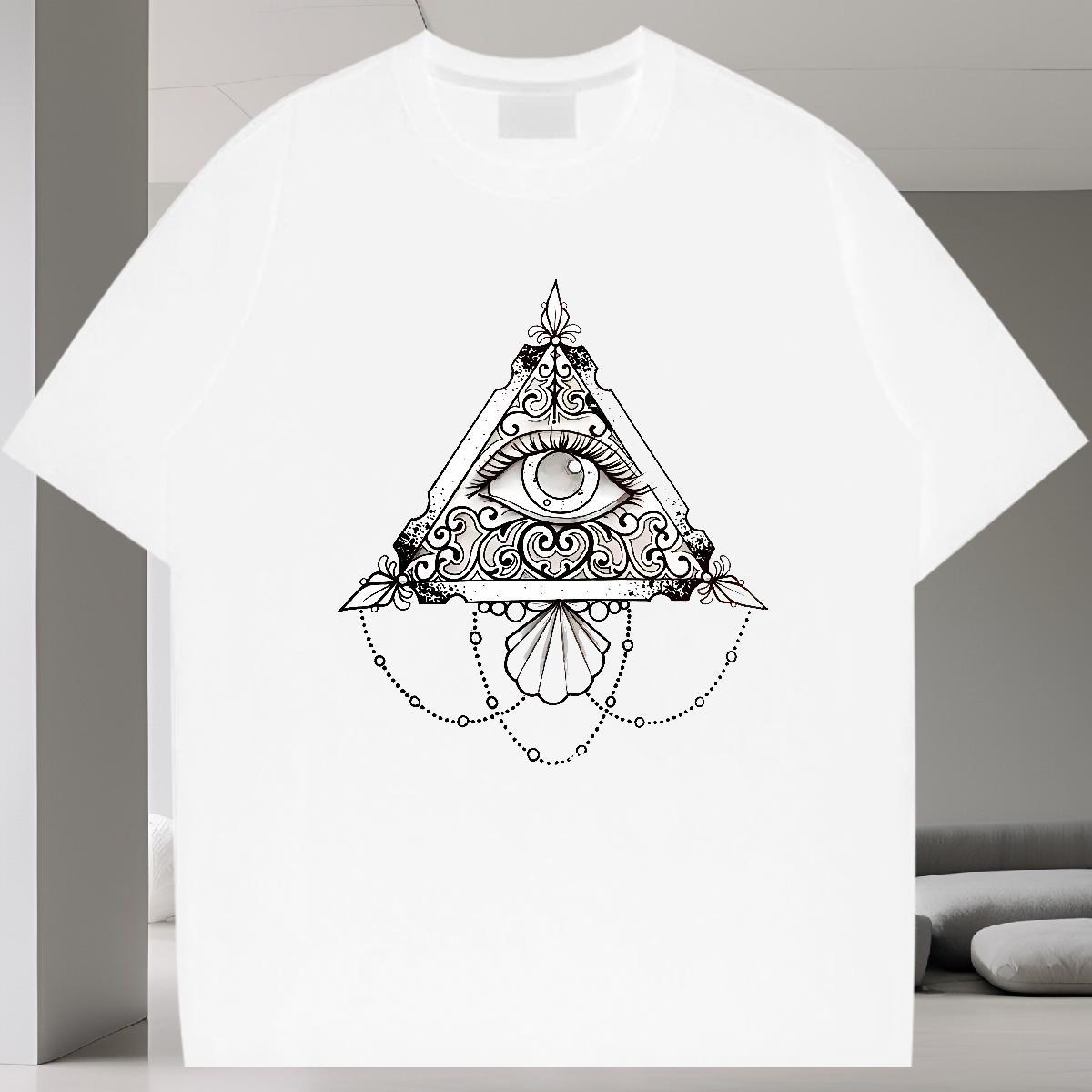 Brand T Shirt For Man eye of the devil Tees Shirts 100% Cotton 230g Summer Casual Cool Custom Cartoon O-Neck Short Sleeve Men Tops Tees
