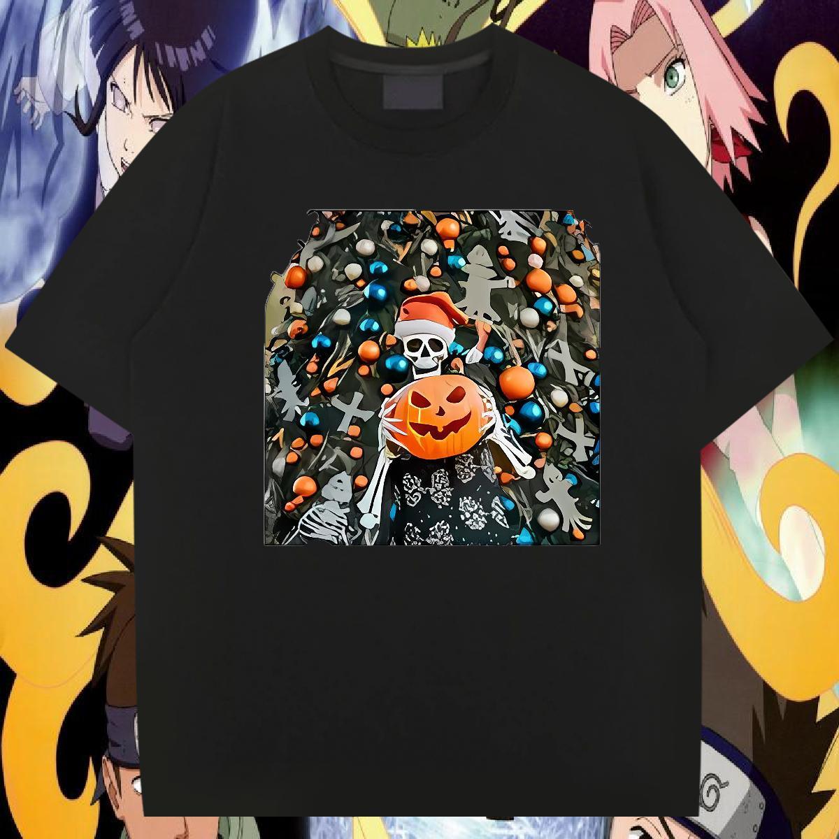 2024 DIY Mens T Shirts 230g 100% Cotton halloween Street wear Hip Hop Tee Shirt O Neck Short Sleeves Brand Men Tshirts Custom Print Plus Size