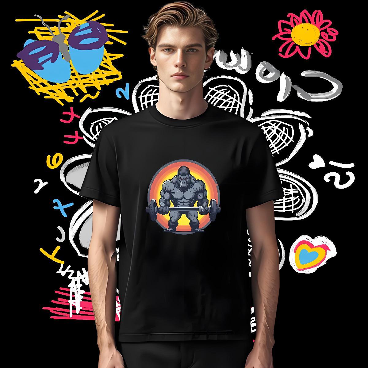 New Designer Mens T Shirts 230g 100% Cotton chimpanzee Daily Outfit Polos O Neck Short Sleeves Cool Design Tshirt for Man Woman Oversized