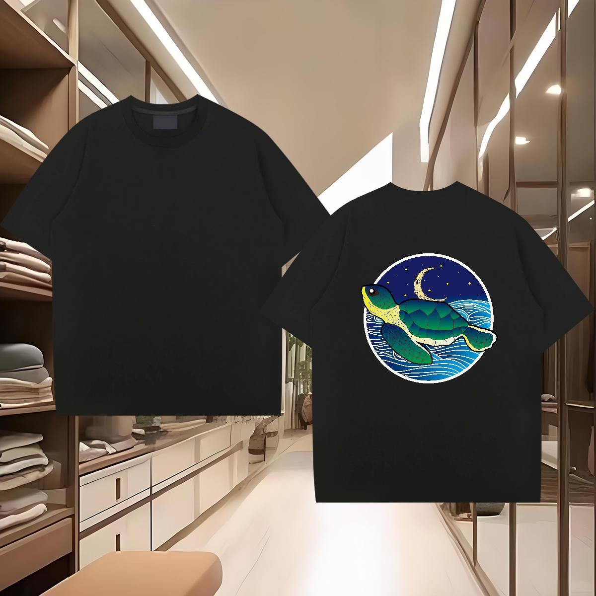 Free Shipping T shirt 100% Cotton 230g tortoise Casual Beach Clothes Breathable Short Sleeve Loose Fit Men Tshirts DIY Logo Oversized