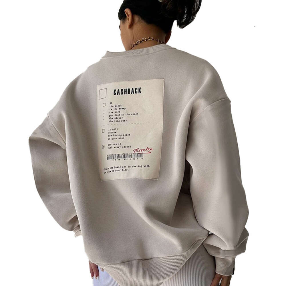 2024 Spring New Casual Versatile Labeling Hoodie Ins Internet Celebrity Same Style Loose Temperament Top Women's Wear