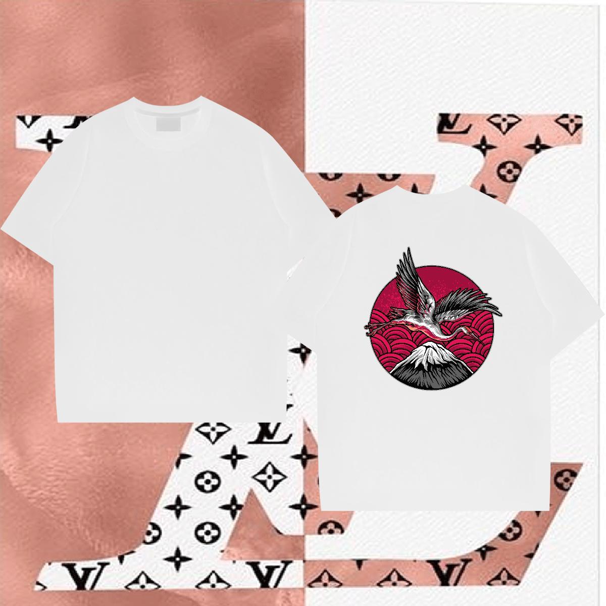 Brand Men T Shirts 230g 100% Cotton eagle Casual Clothes Breathable Crew Neck Loose Men Tees Anime Print