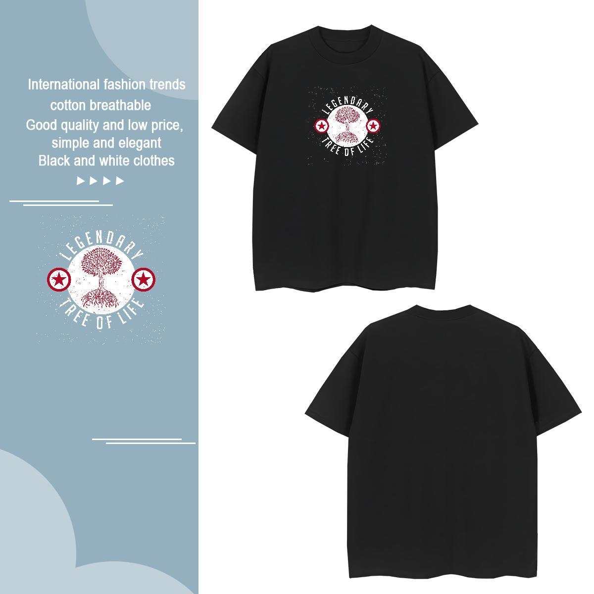 Mens T Shirts 230g 100% Cotton tree Street Wear Pure Cotton Custom Printed Mens Tshirts Casual New Cool Design Top Tees