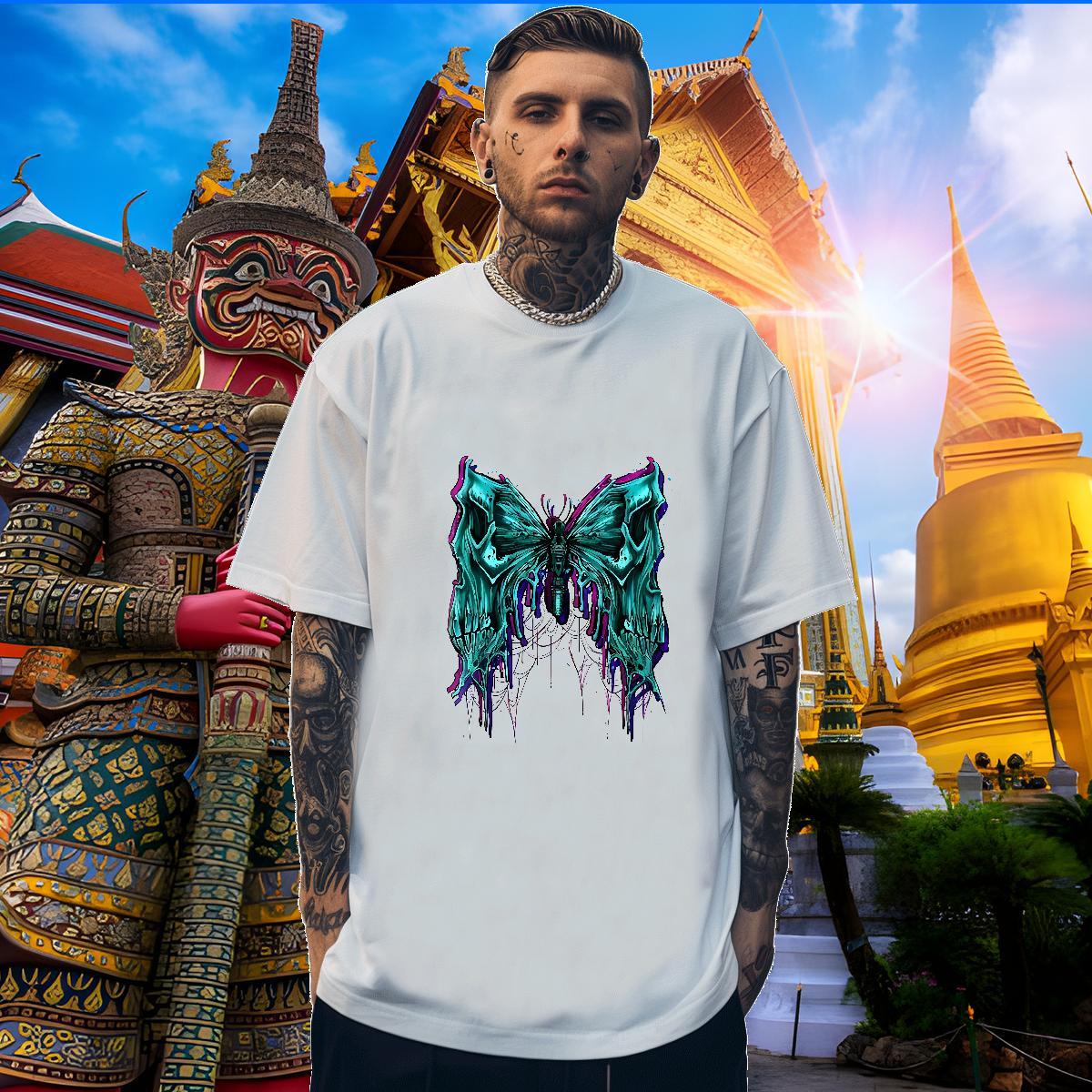 Cool Men Tshirts 100% Cotton 230g halloween Men T Shirts Anime Printing Street Breathable Plus Size Custom Classic Casual Tees